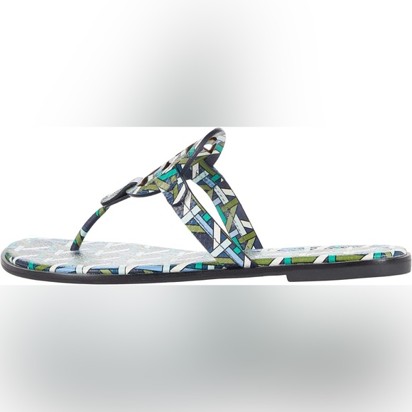 NWT Tory Burch Miller Printed Leather Tumbled Welt Sandals, Dust Bag and Box - Picture 6 of 12